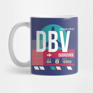 Dubrovnik, Croatia (DBV) Airport Code Baggage Tag Mug